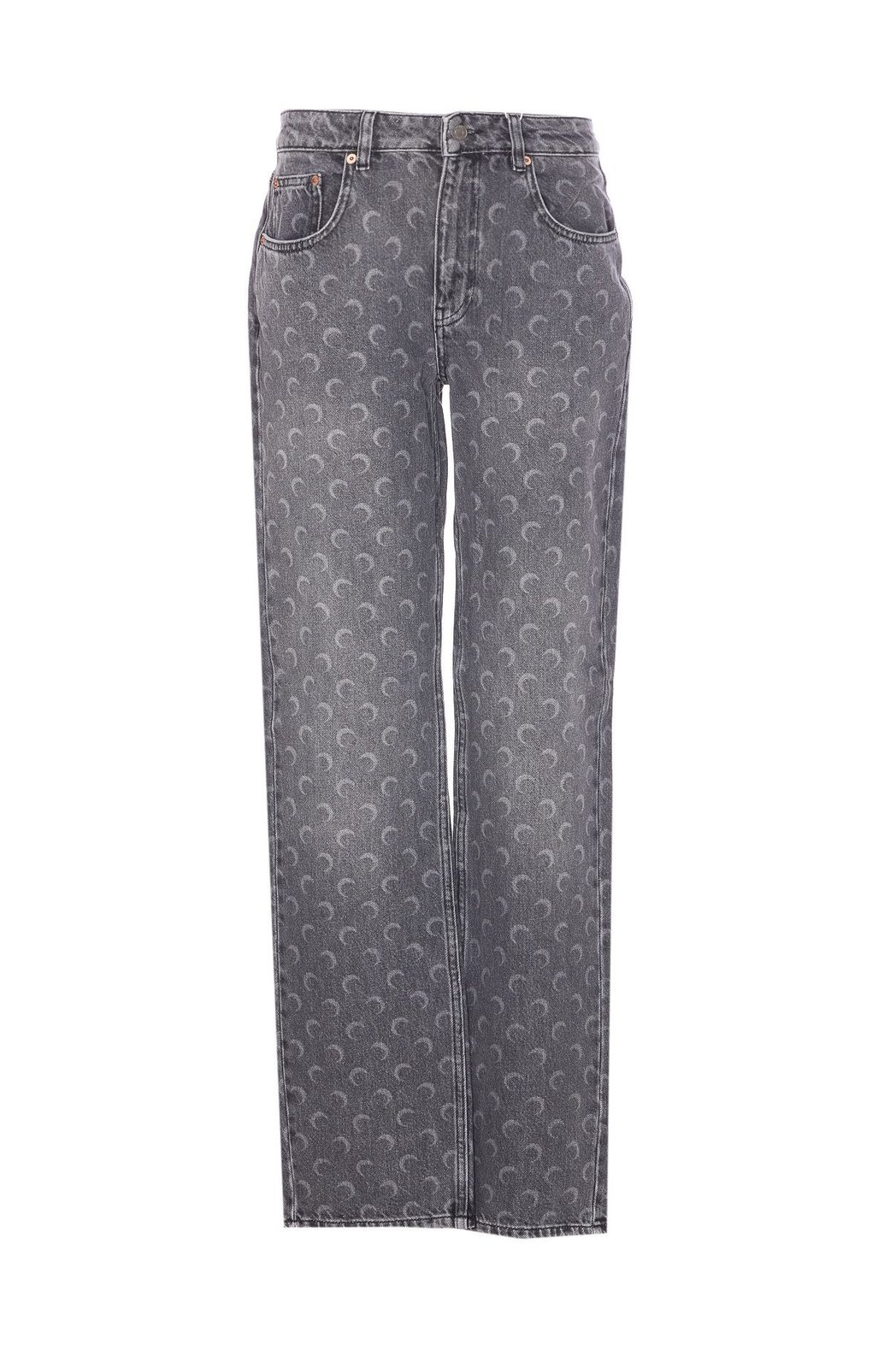 Marine Serre Moon Laser Wash Denim Straight Jeans