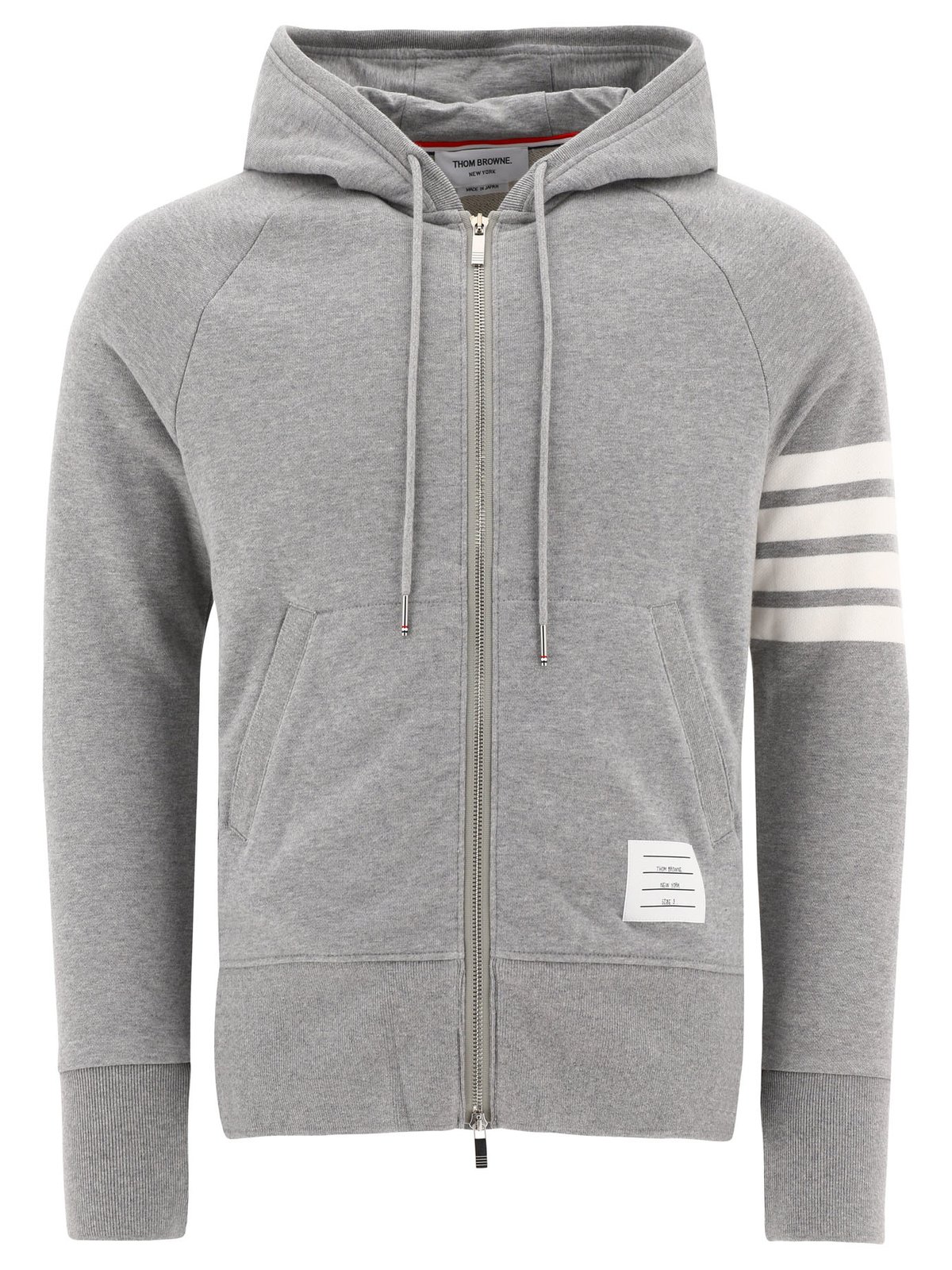 Thom Browne Classic Loopback 4-Bar Zip Hoodie