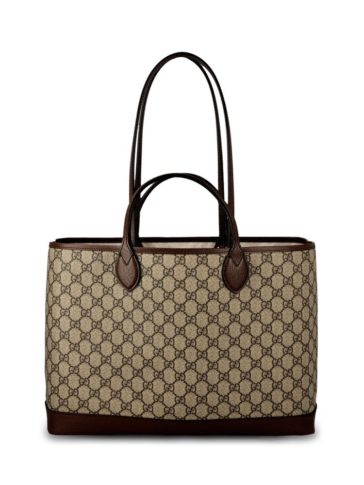 【GUCCI】 OPHIDIA MEDIUM TOTE BAG Ophidia small tote bag in beige and brown GG fabric | GUCCI® US
