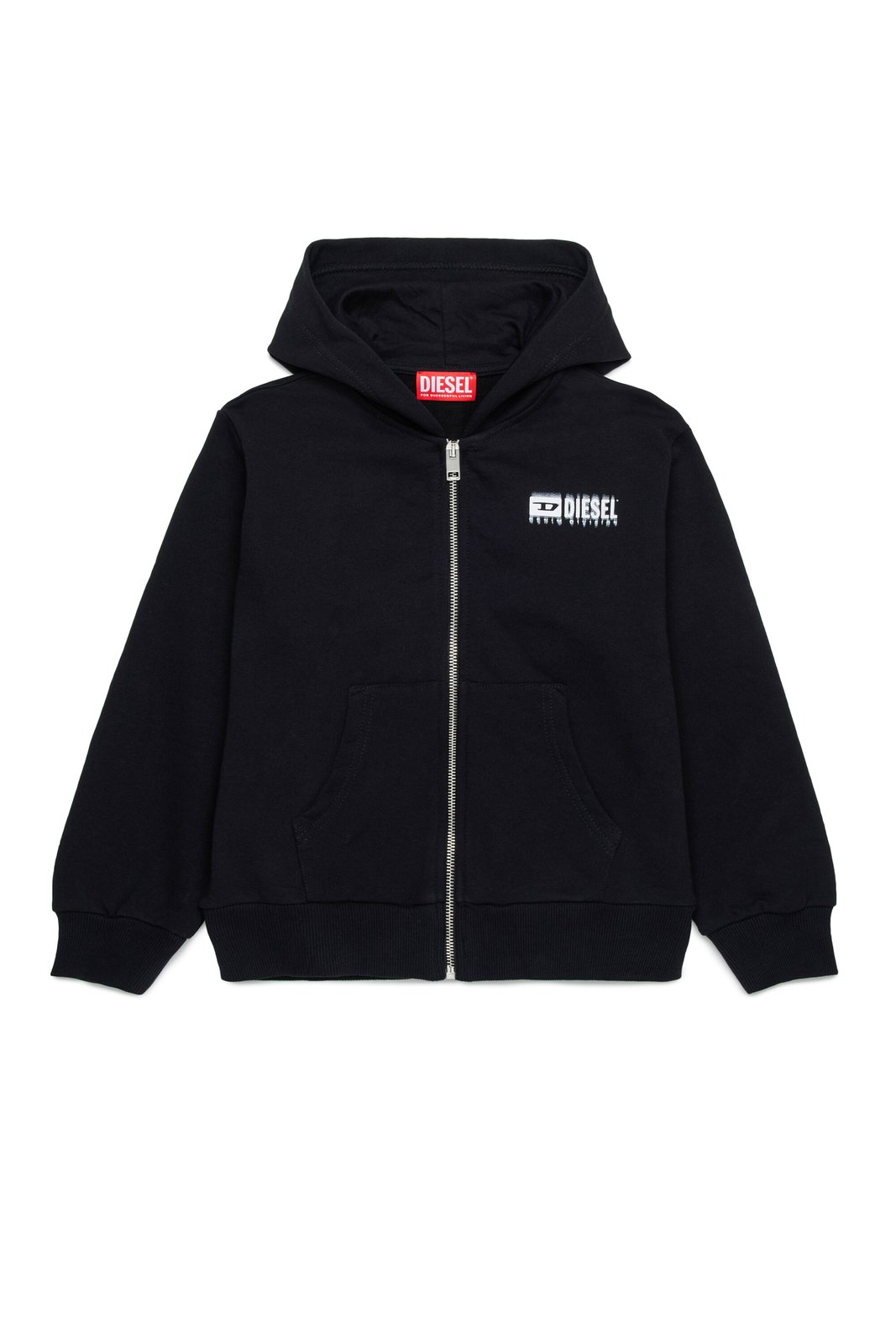 Diesel Kids Logo Printed Zipped Hoodie