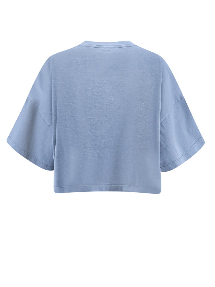 Tシャツ・カットソー Chloe SS25 OVERSIZE CROP TOP (CH25SJH14183 103) CHLOÉ Oversized cropped printed cotton-jersey T-shirt | NET