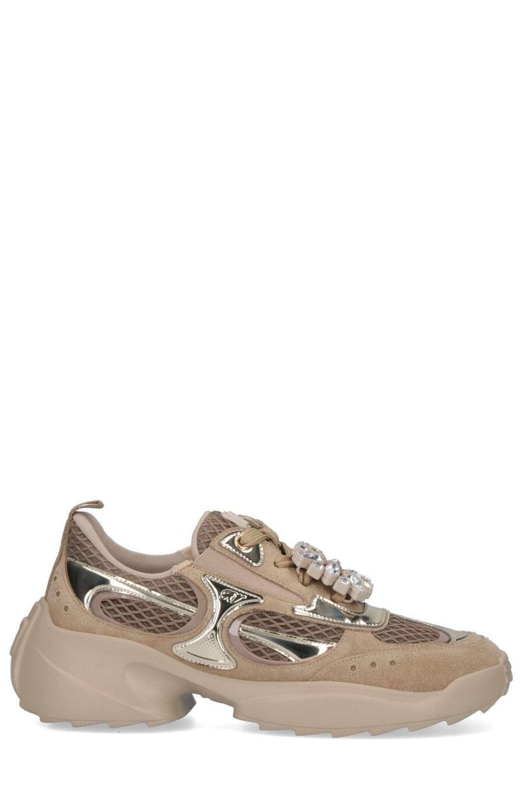 Roger Vivier Embellished Lace-Up Sneakers