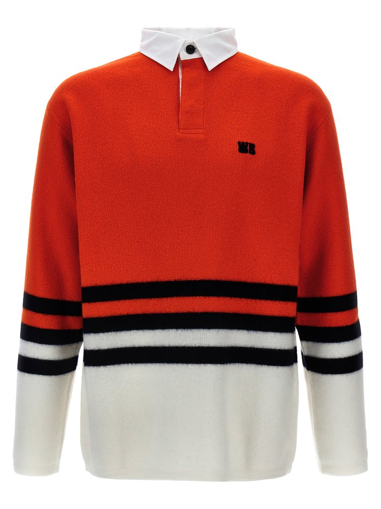 トップス wales bonner 24aw WOOL YARN CYPHER POLO Wales Bonner Cypher Logo Embroidered Knitted Polo Shirt – Cettire