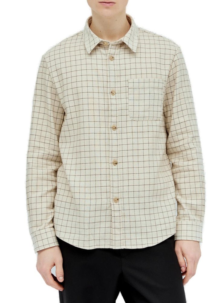 Apc Surchemise Trek Recycled Cotton Blend Button-up Shirt In Beige 