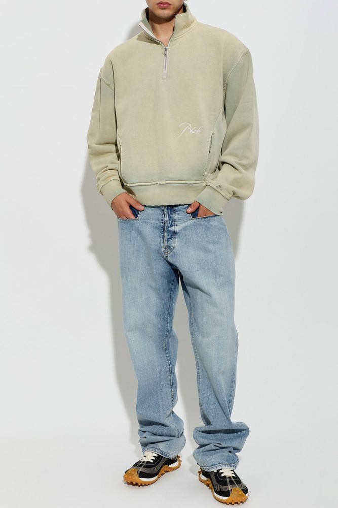 Rhude 하프 집업 로고 맨투맨