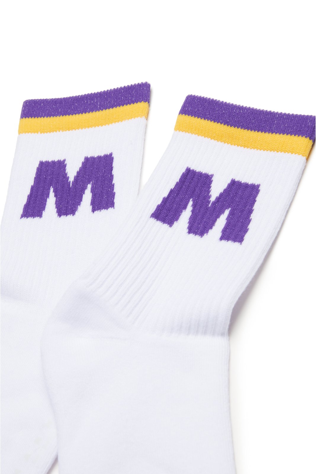 Marni Kids Logo Intarsia-Knit Striped Ankle Socks