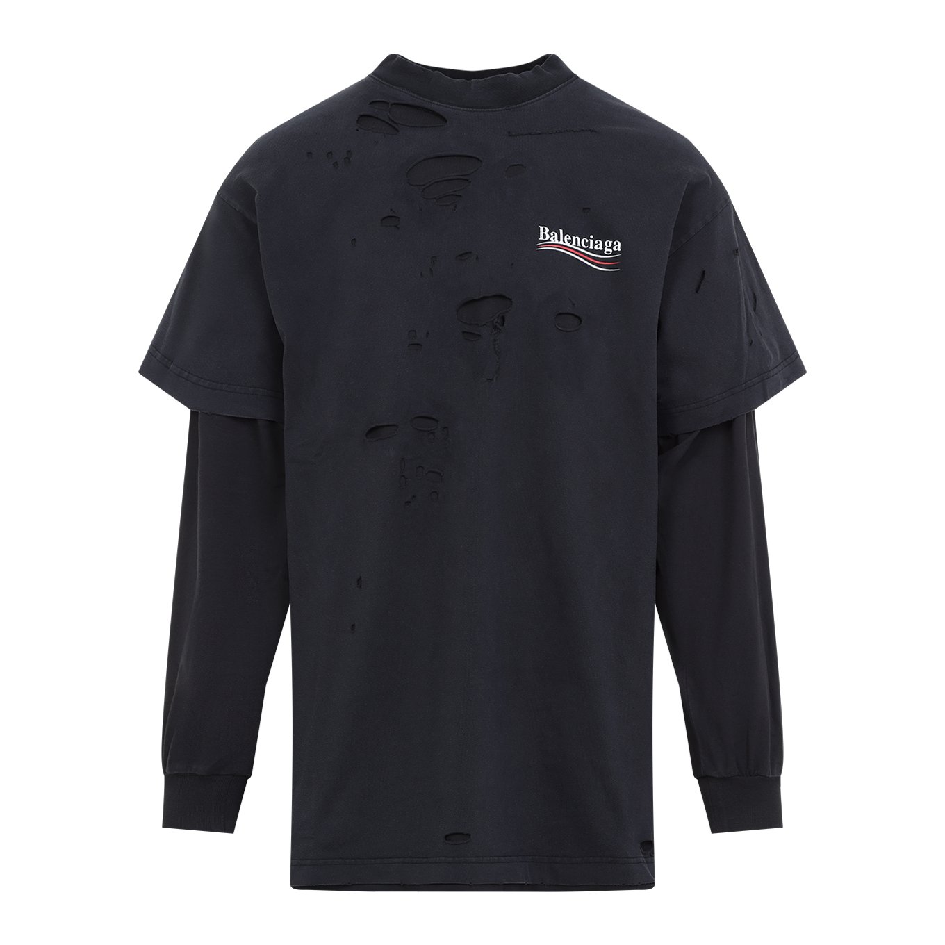 トップス BALENCIAGA destroyed logo tshirt Balenciaga SS21 Destroyed Oversized Logo T-Shirt - Ākaibu Store