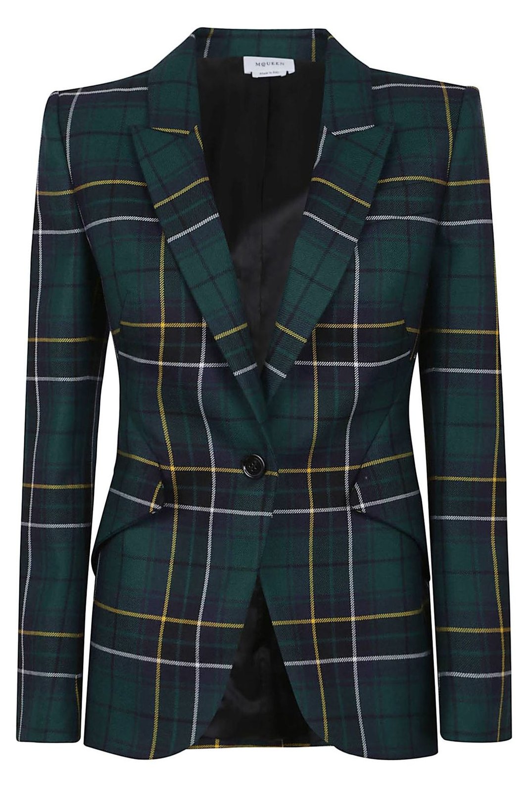 알렉산더맥퀸 싱글 브레스티드 체크 블레이저 842110QJAFI 4348