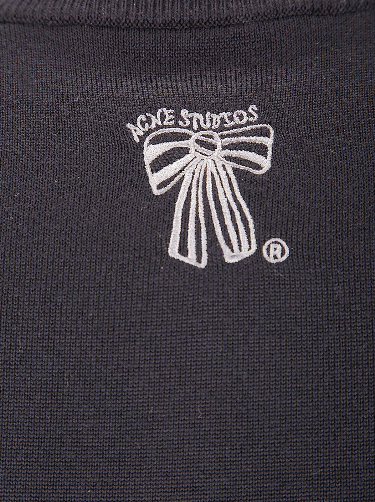 Acne Studios Logo Embroidered Zip-Up Cardigan