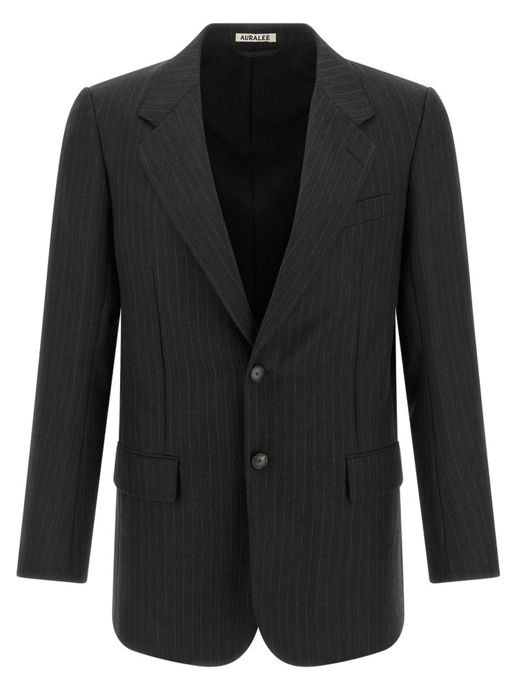 AURALEE ストライプ テーラードジャケット Auralee Pinstripe Single Breasted Jacket – Cettire