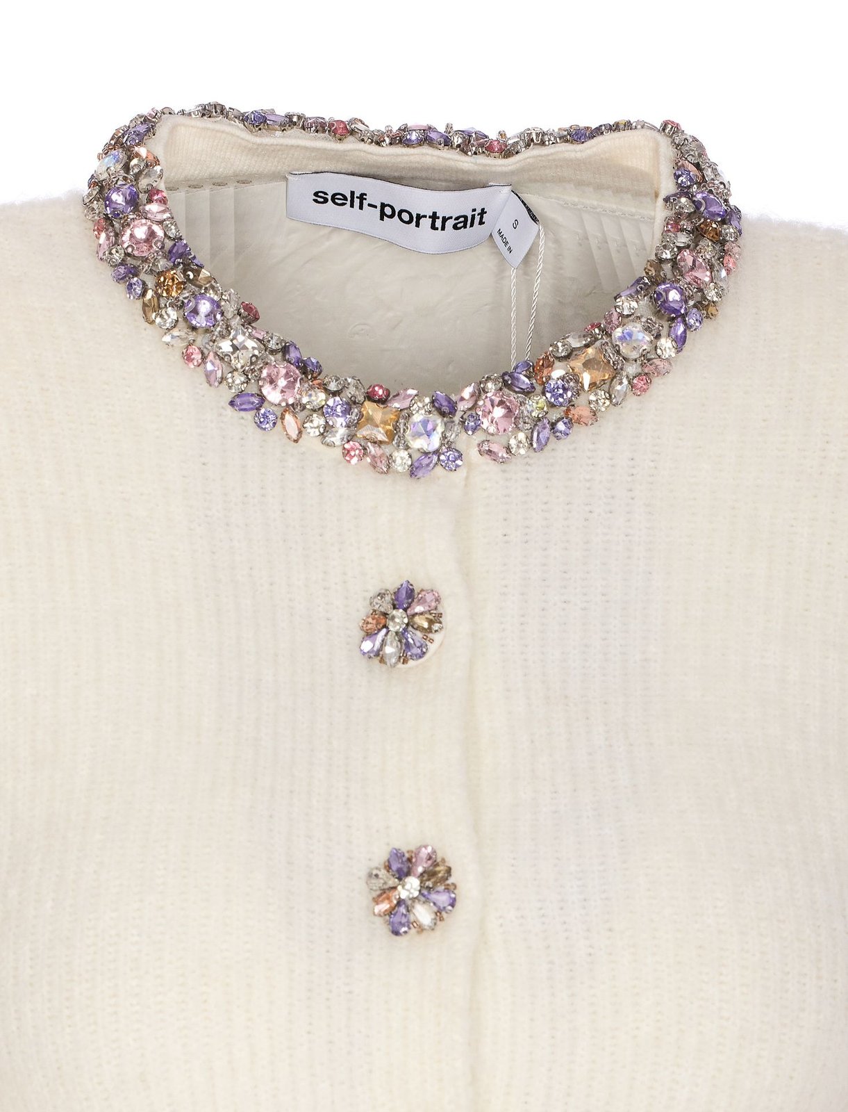 Self-Portrait Embellished Trim Cardigan