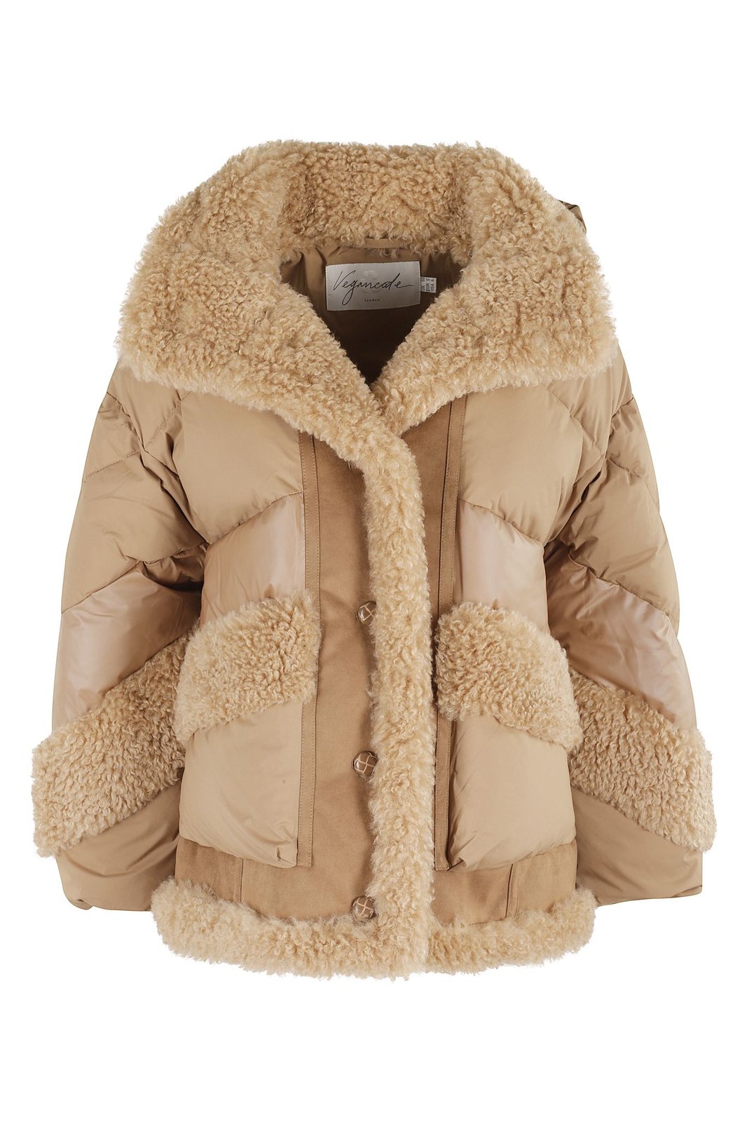 Vegancode Shearling-Trim Puffer Jacket