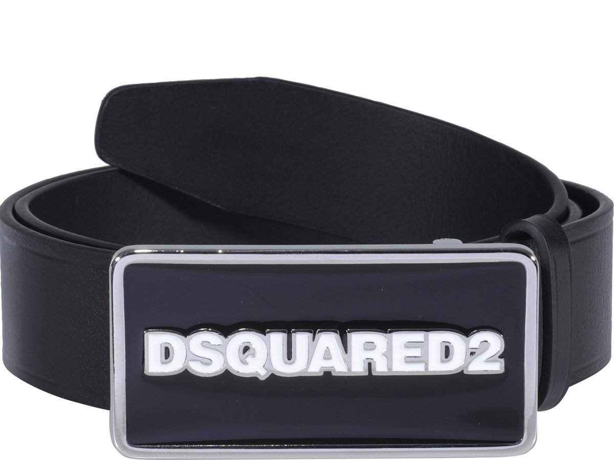 小物 DSQUARED2 GENUINE LEATHER buckle belt DSQUARED2 logo-buckle Leather Belt | Black | FARFETCH