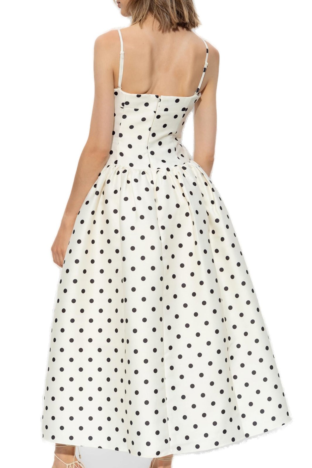 Self-Portrait Polka Dot Taffeta Midi Dress