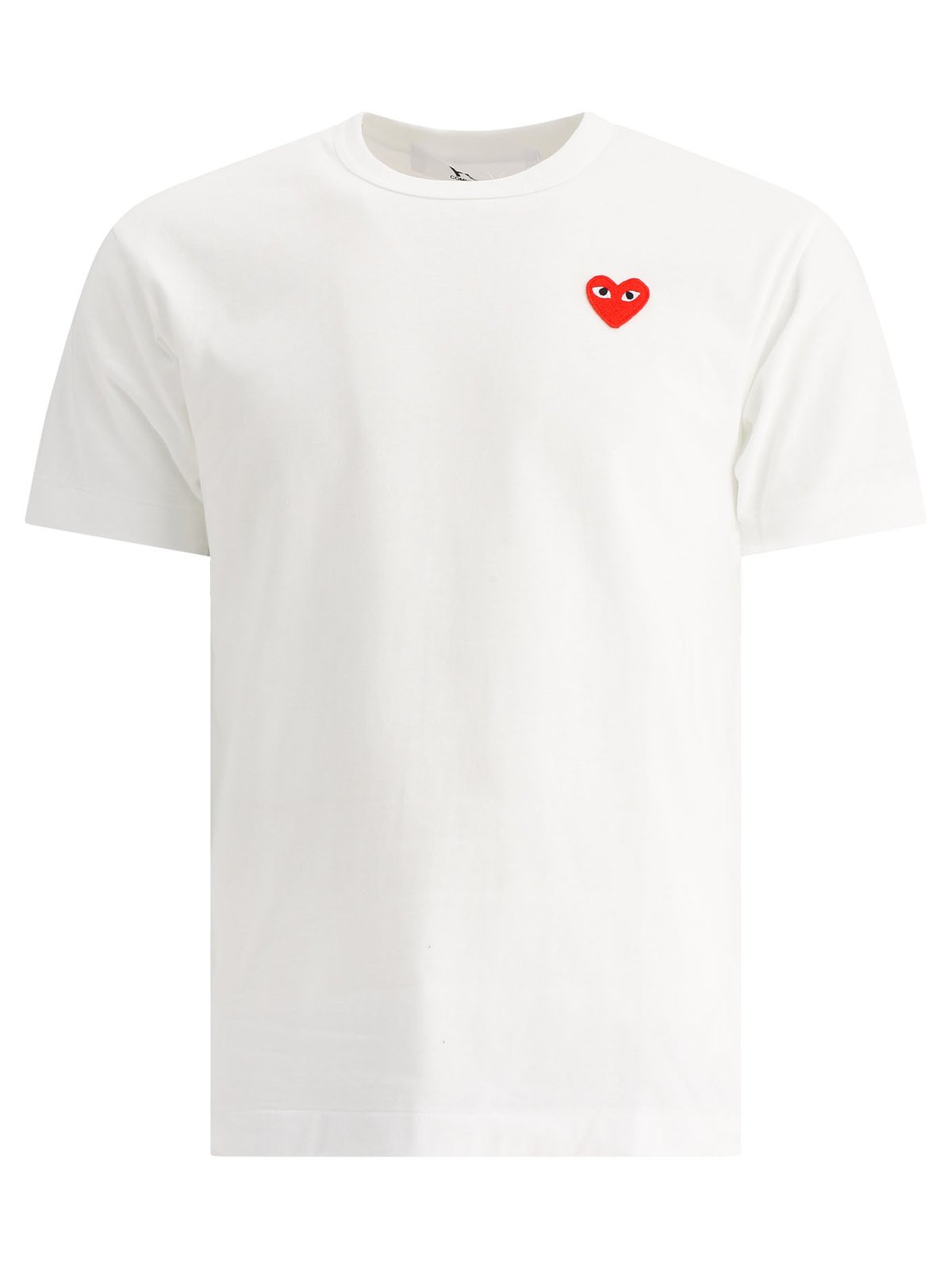 コム デ ギャルソン プレイ ハート ロゴ パッチ クルーネック Tシャツ