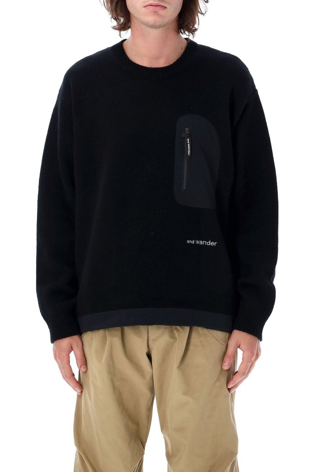 Shop And Wander Logo Embroidered Knitted Jumper on Sale at