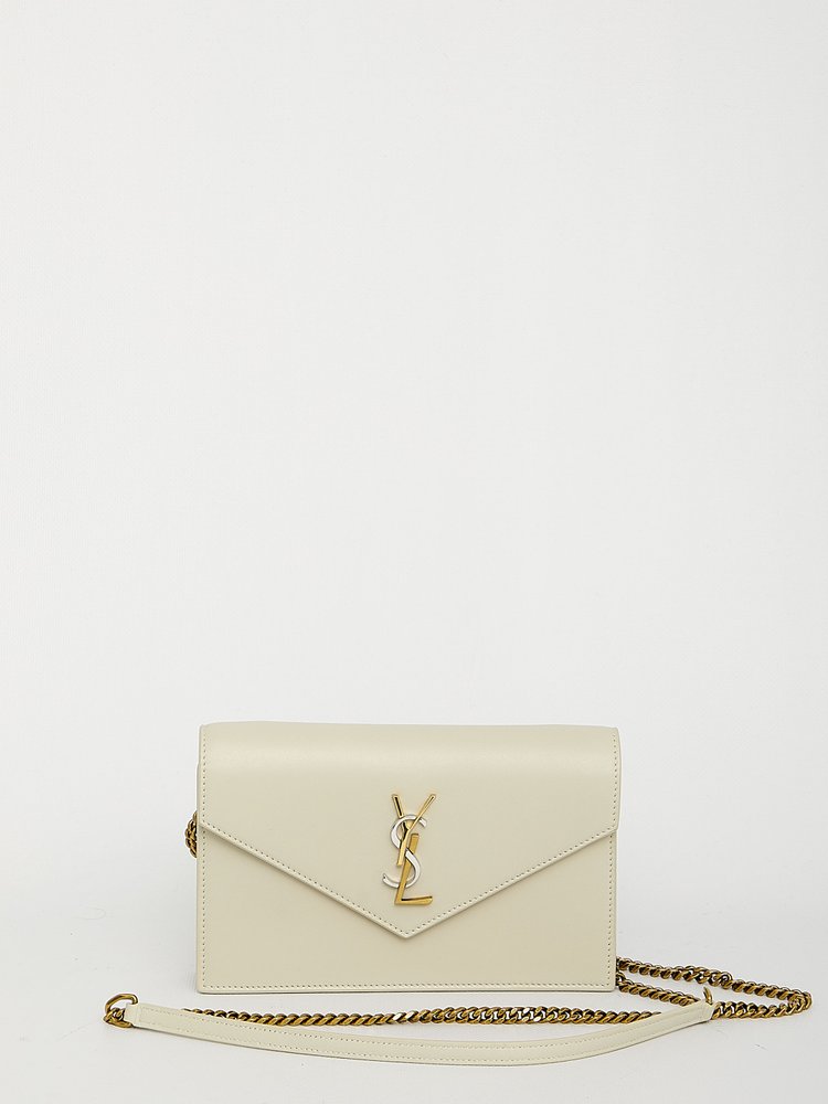Saint Laurent Cassandre Envelope Chain Wallet In Beige ModeSens