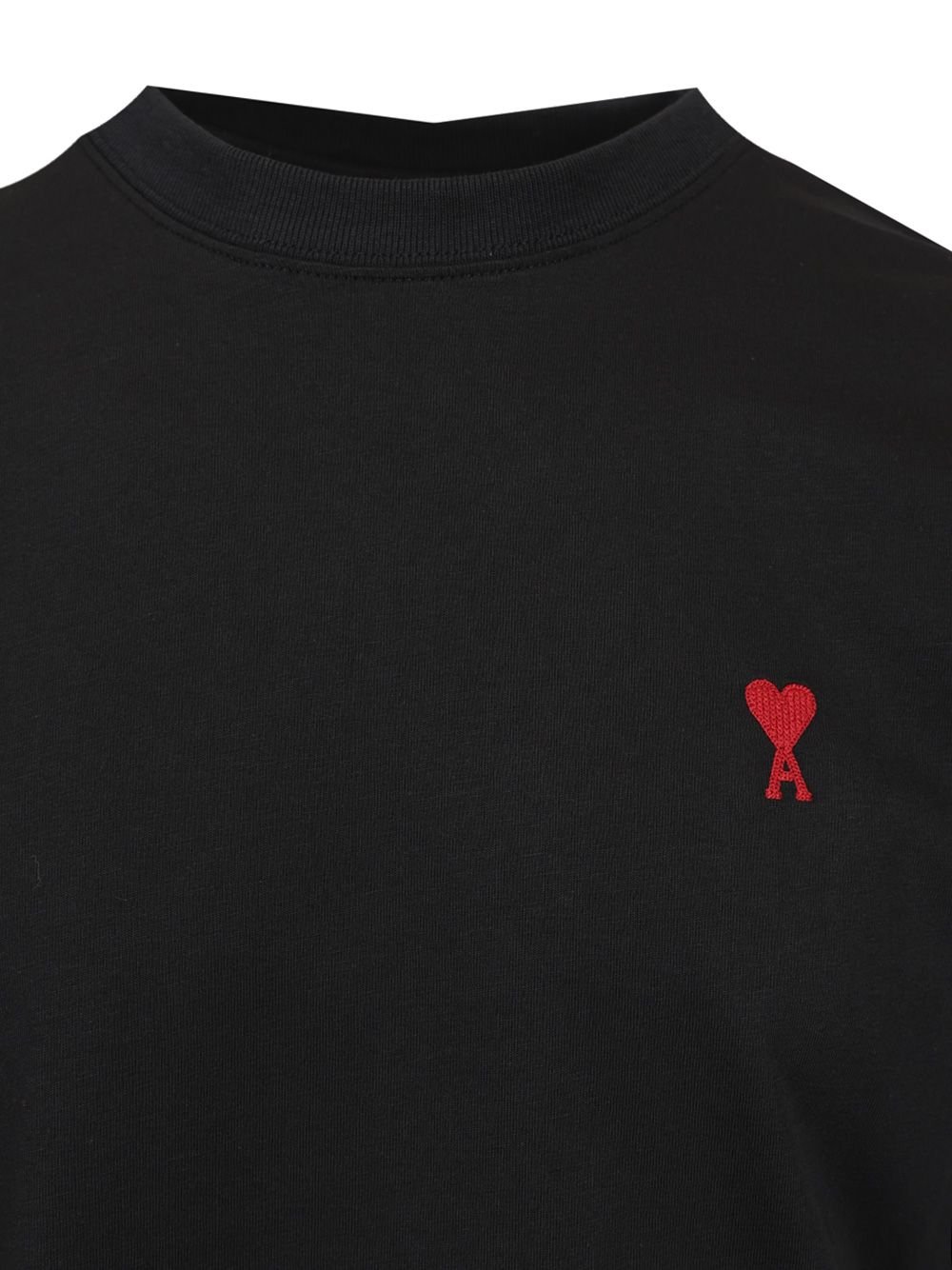 AMI Paris Ami de Coeur Logo-Embroidered Crewneck T-Shirt