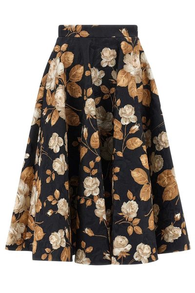 スカート ETRO Woman Skirt Green WRFA0036 99TFA07 S9840 Paisley ruffled midi skirt in green - Etro | Mytheresa