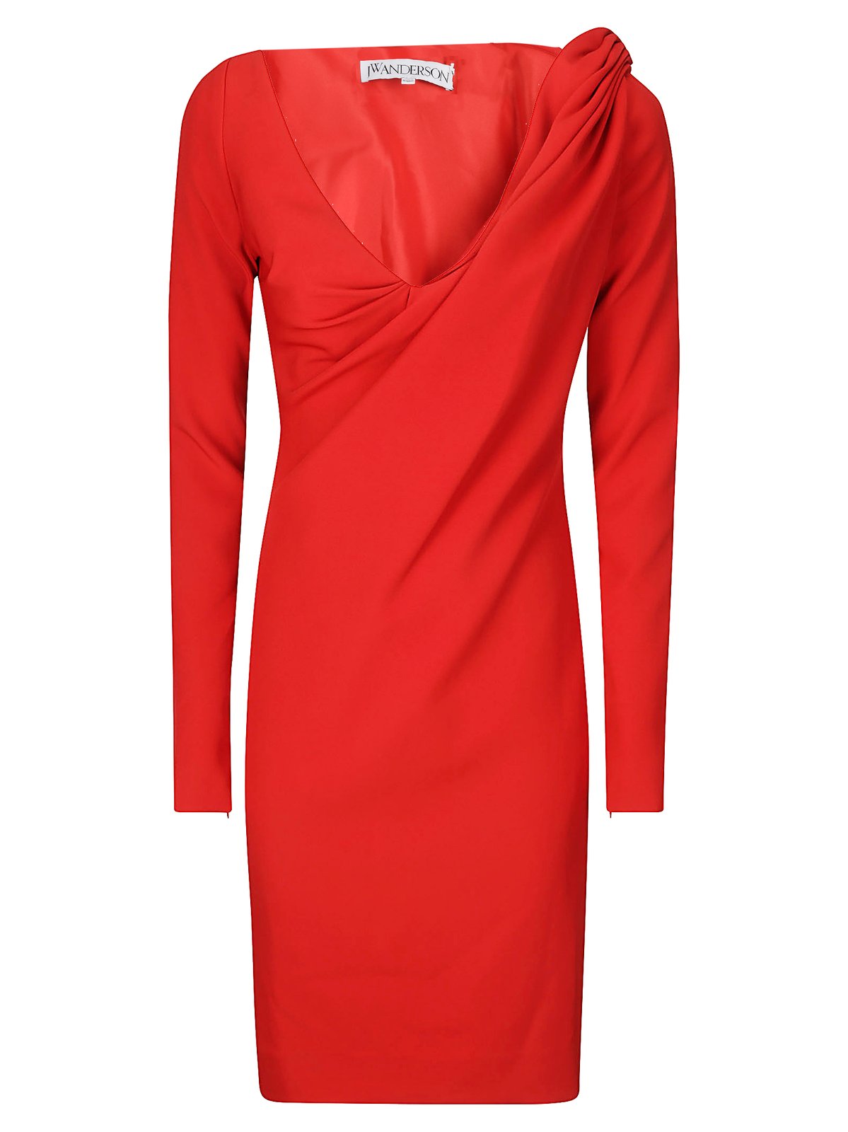 JW ANDERSON Vネックルーシュミディドレス DR0446PG1573 999 JW Anderson v-neck Dress | Blue | FARFETCH