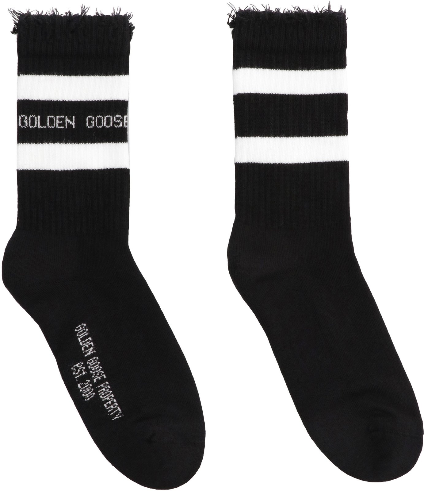 골든구스 디럭스 브랜드 로고 인타르시아 스트라이프 양말 GUP00883P000487 80203