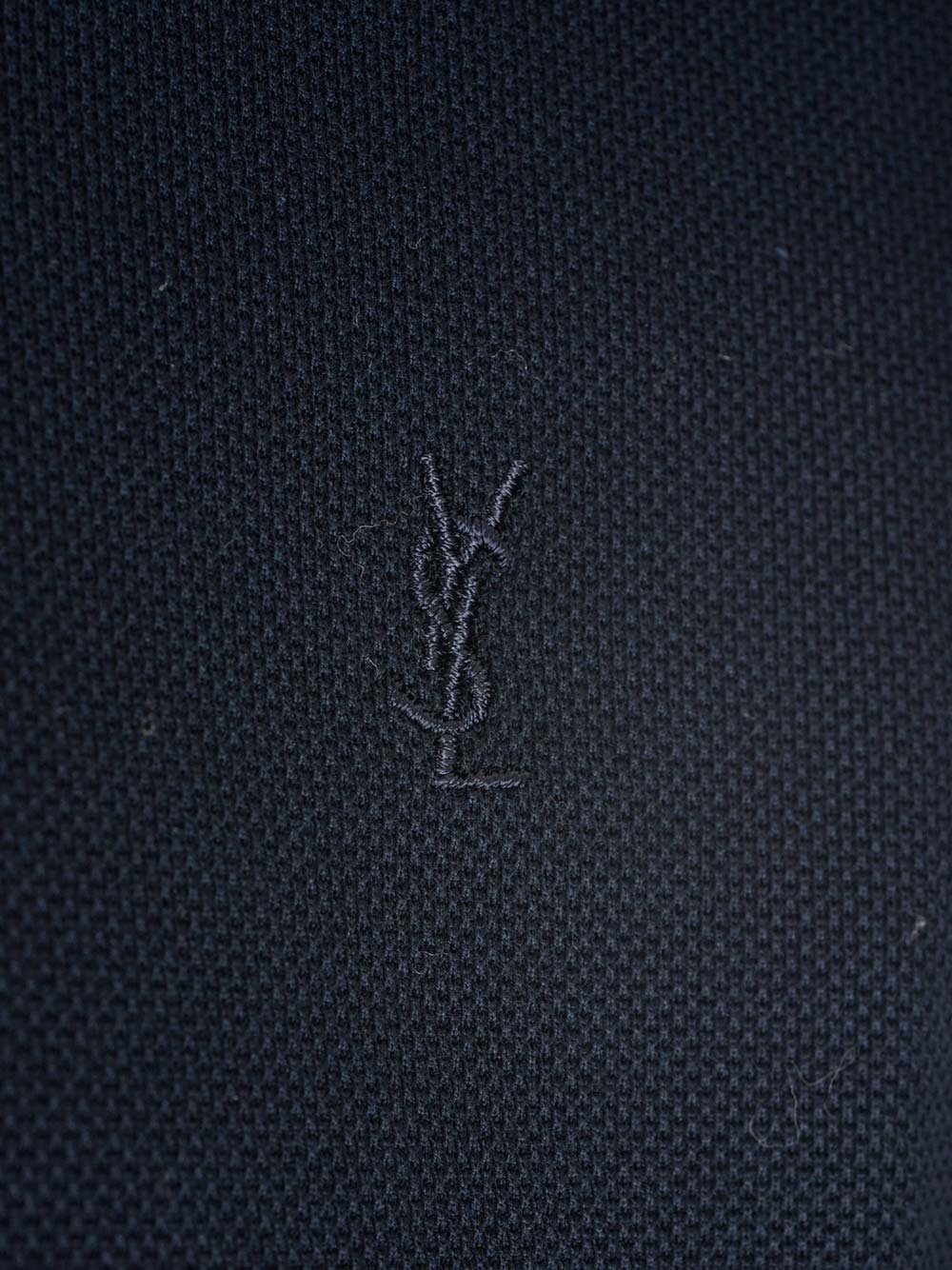 Saint Laurent Cassandre Logo Embroidered Polo Shirt