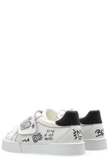 Dolce & Gabbana Kids Graphic Printed Touch-Strap Sneakers