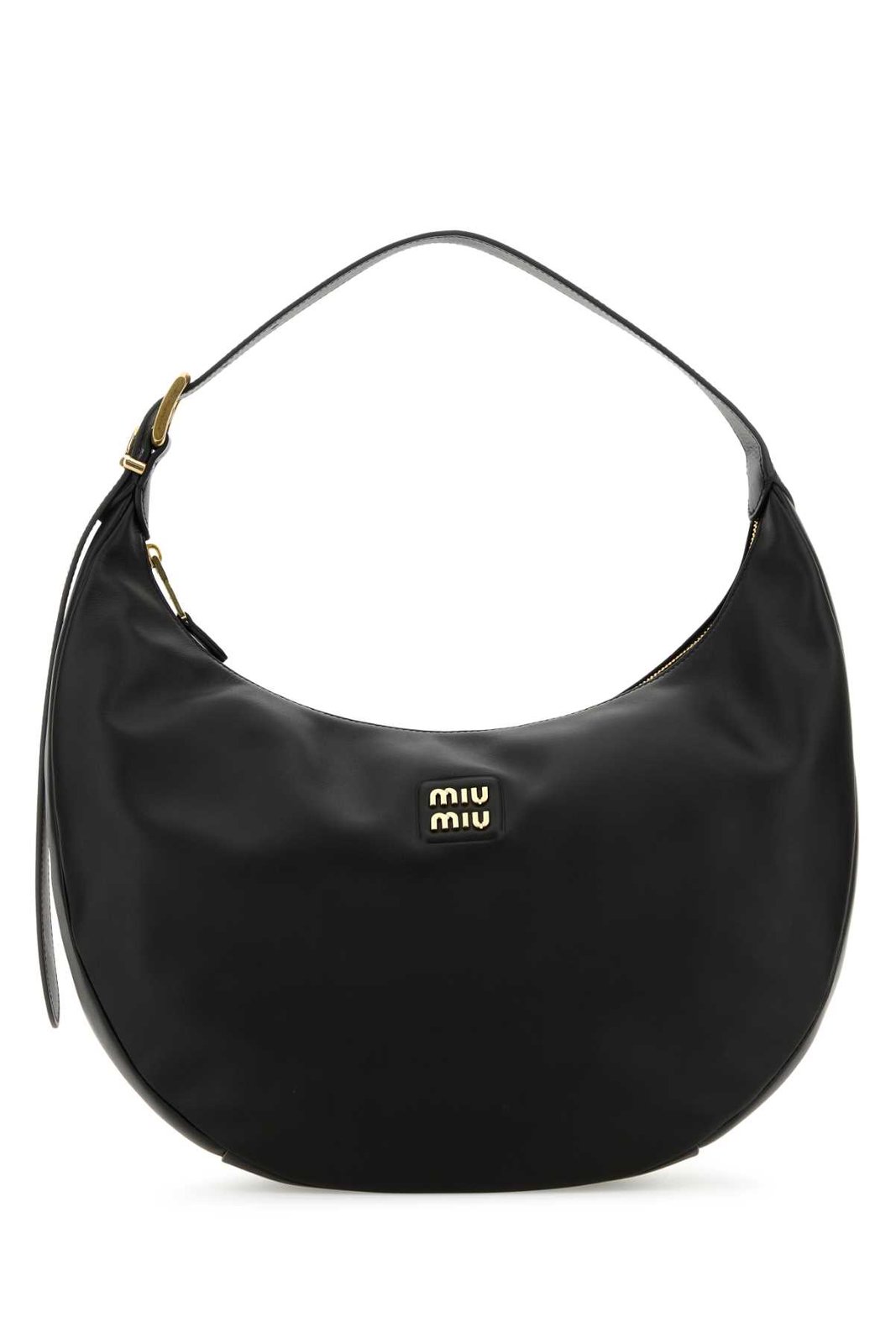 最終値下げ27999円！　miumiu ロゴ　バッグ 関税込☆MIU MIU☆エンボスロゴレザー トップハンドルバッグ 黒