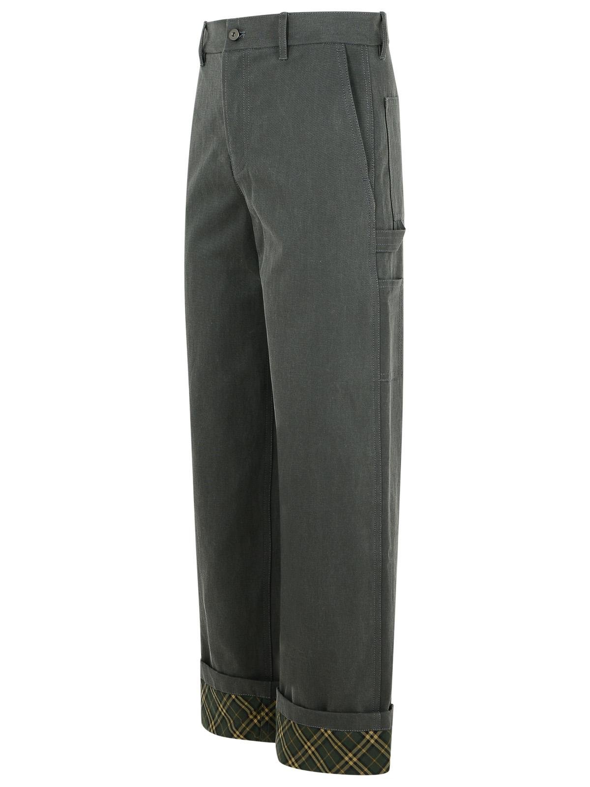 Burberry Logo Embroidered Straight Leg Trousers