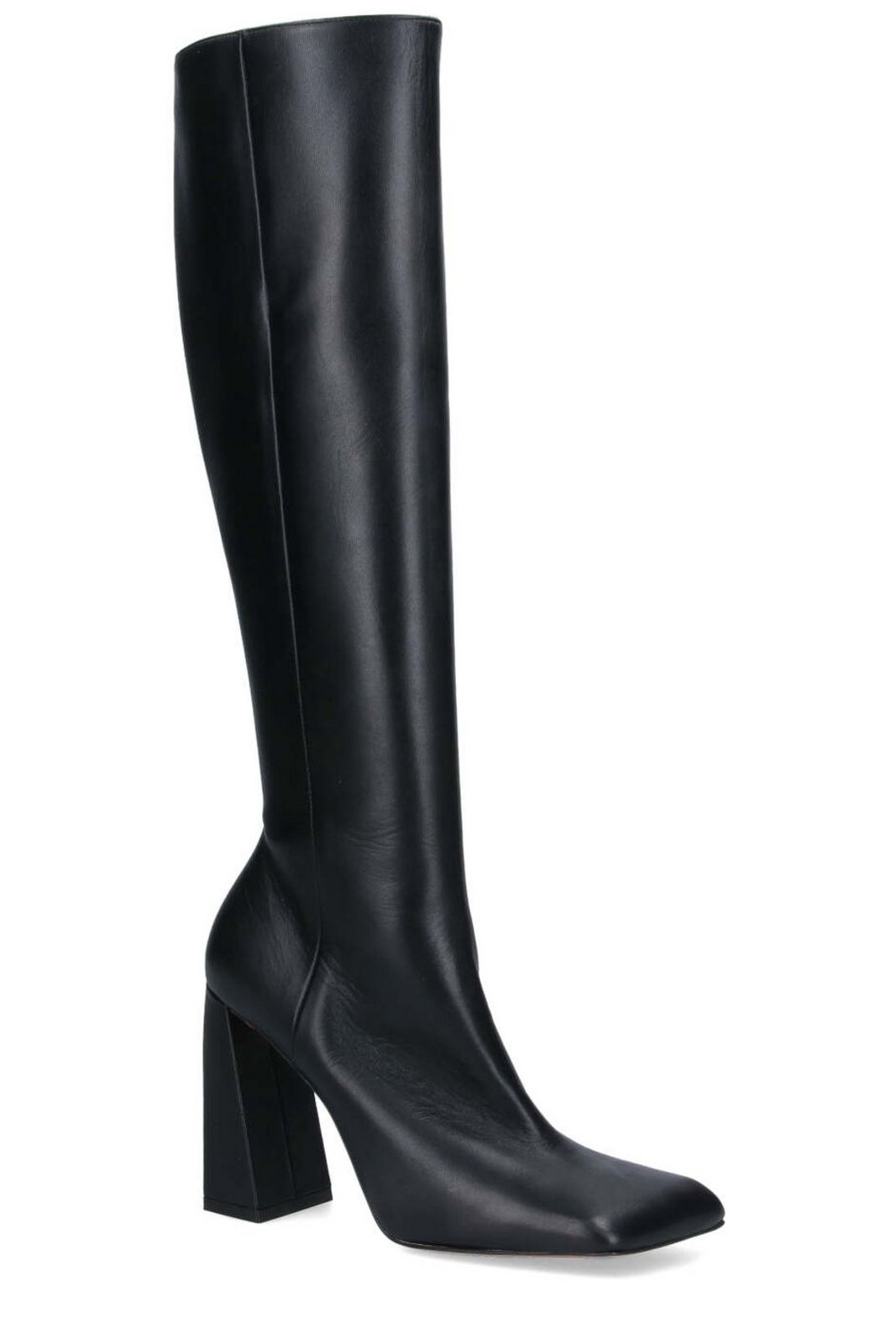 Amina Muaddi Square-Toe Knee-High Boots
