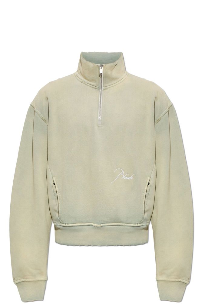 Rhude 하프 집업 로고 맨투맨