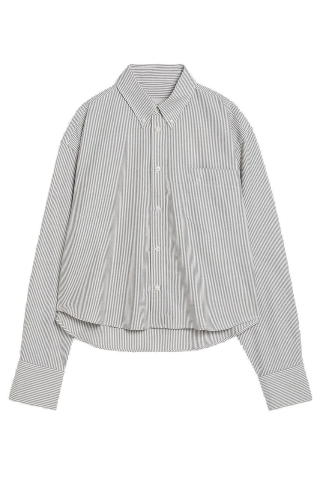 AMI Paris Ami de Coeur Striped Long-Sleeved Shirt