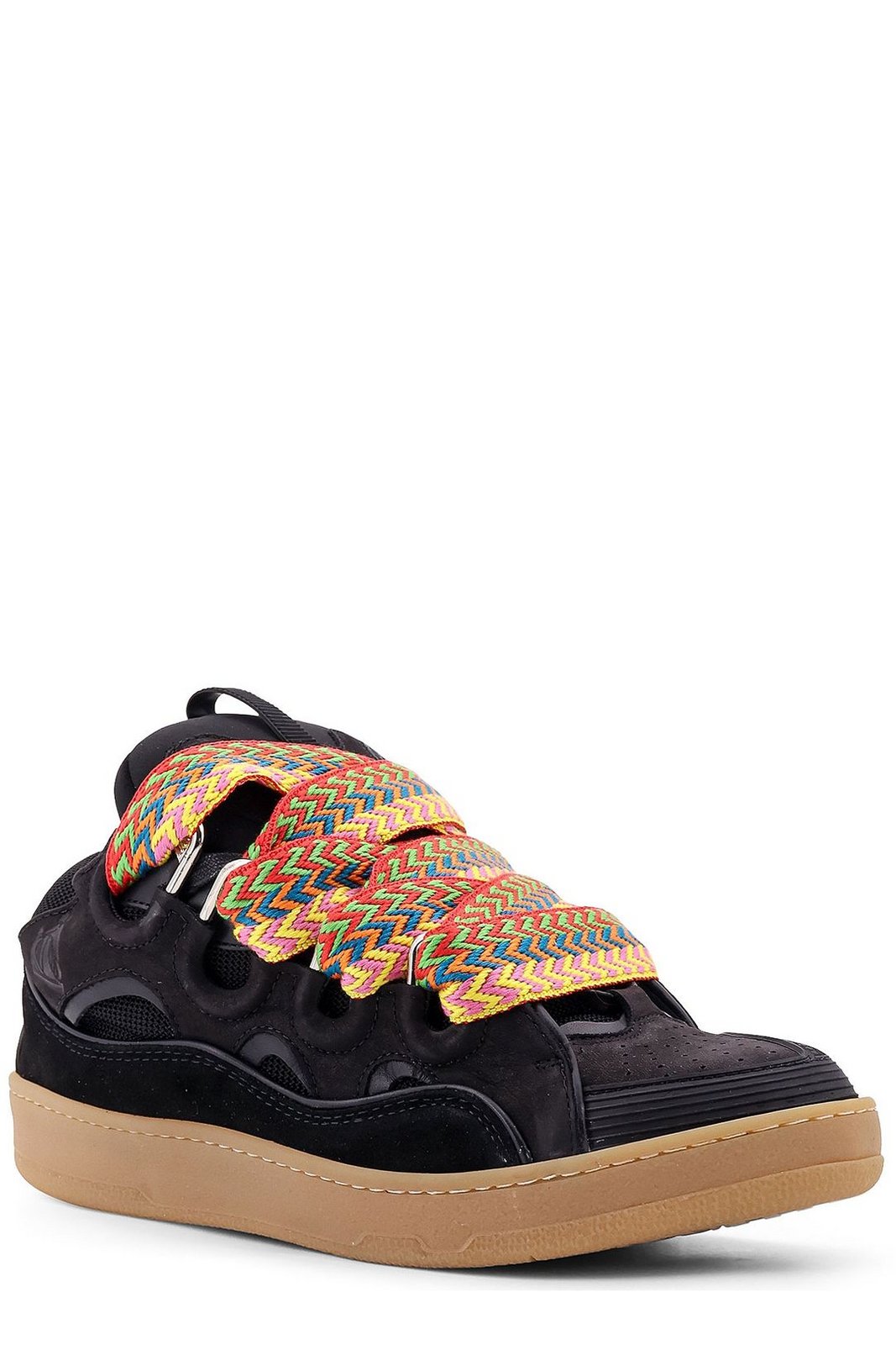 Lanvin Curb Round Toe Lace-Up Sneakers