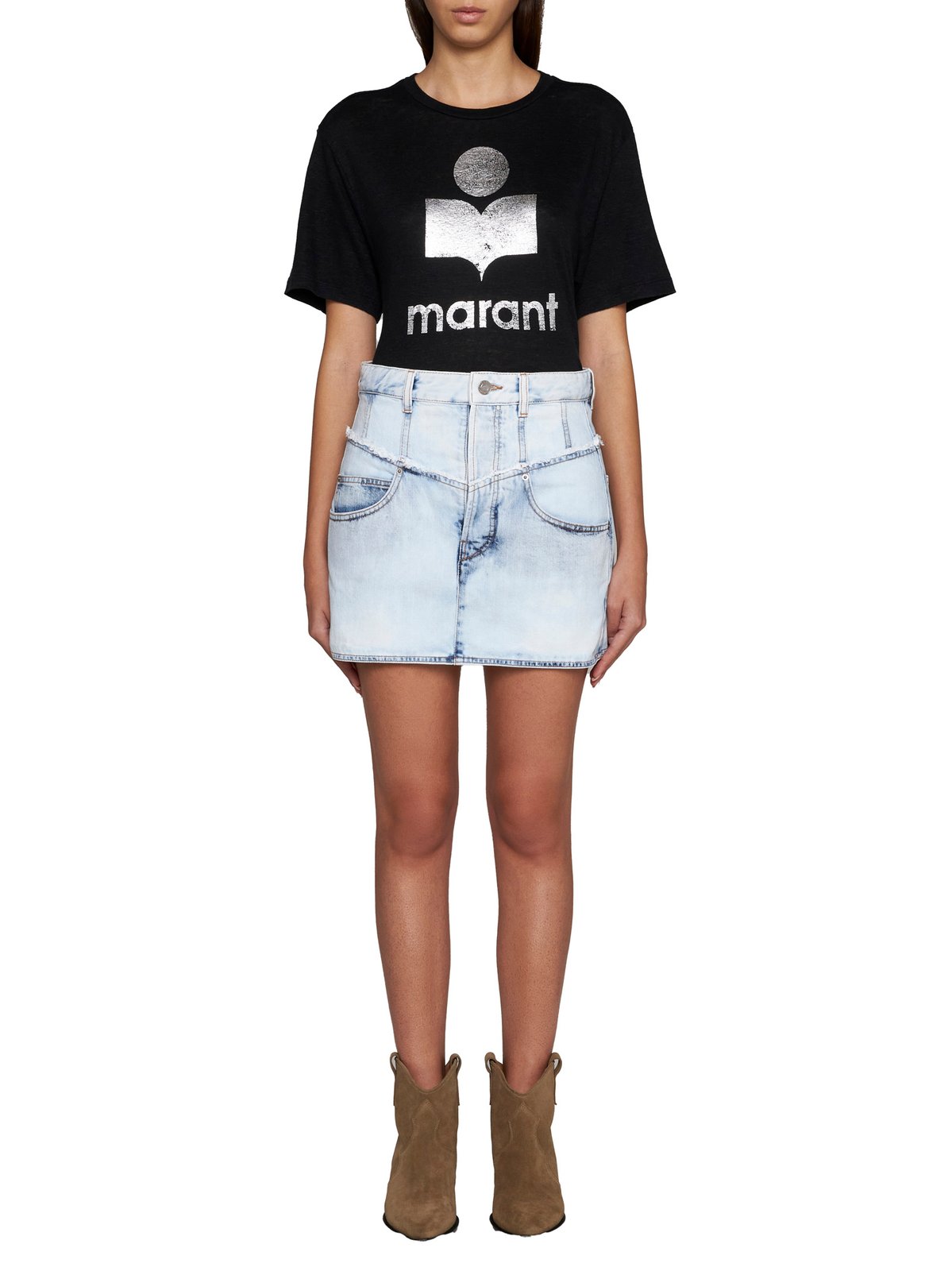 Isabel Marant Étoile Zewel Logo Printed Crewneck T-Shirt