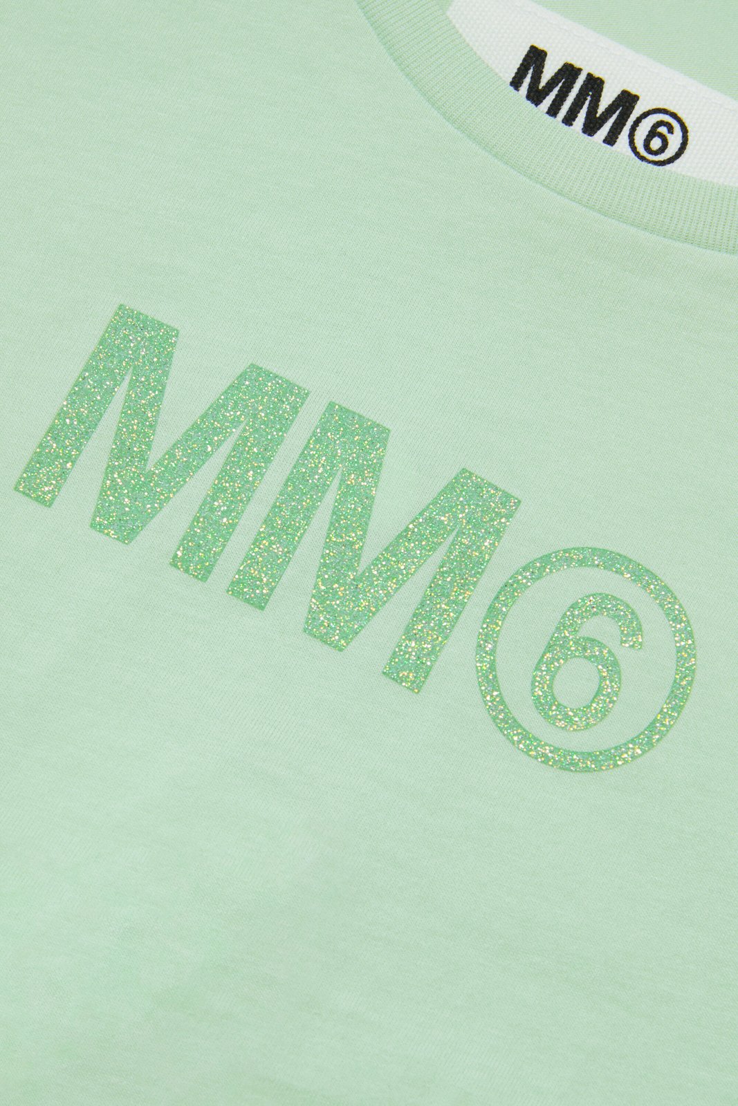 MM6 Maison Margiela Kids Logo Glittered Crewneck T-Shirt