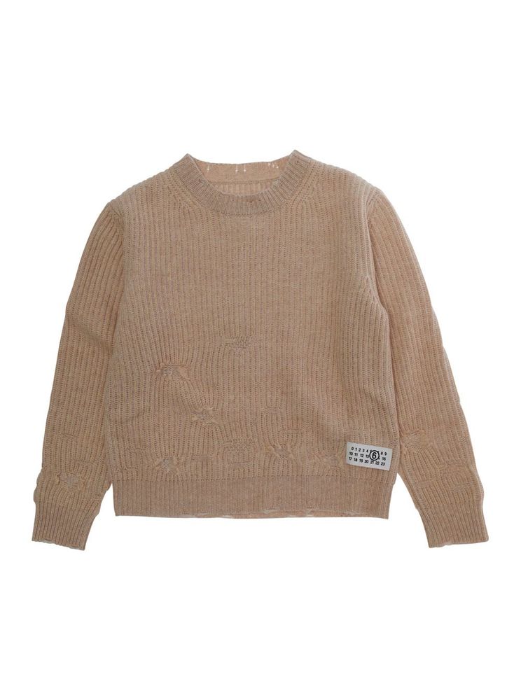 MM6 Maison Margiela Kids 로고 패치 니트 스웨터