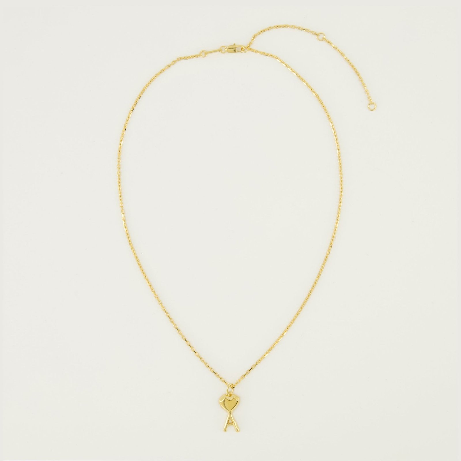 AMI Ami De Coeur Small Hammered Necklace