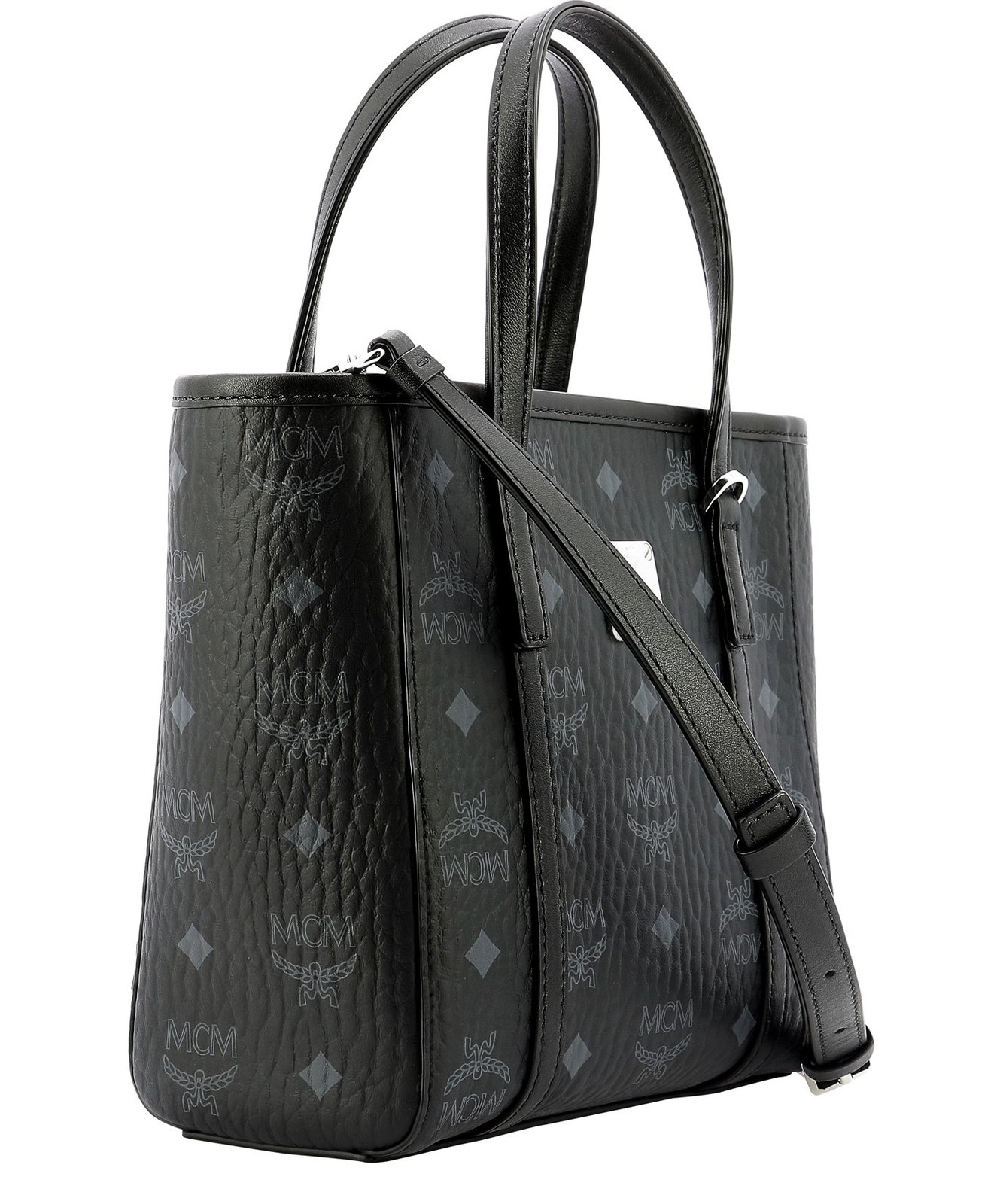 MCM Logo Plaque Small Tote Bag