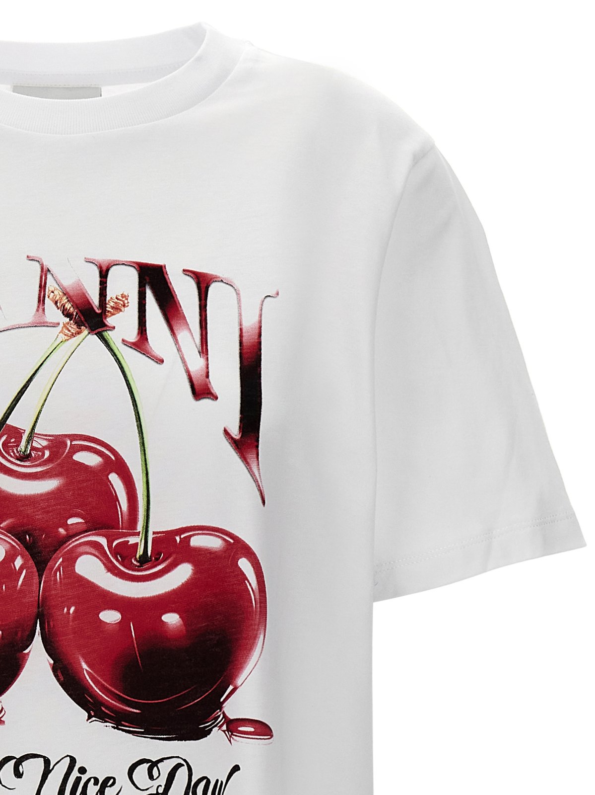 Ganni Cherry Printed Crewneck T-Shirt