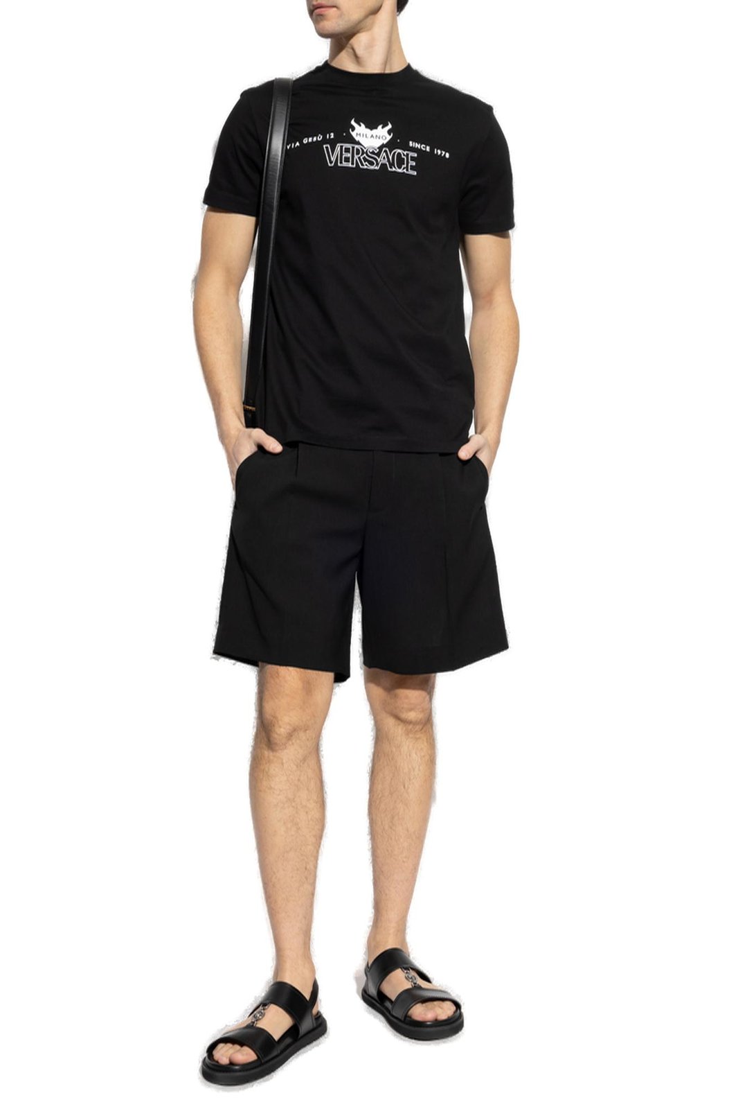 Versace Logo-Printed Crewneck T-Shirt