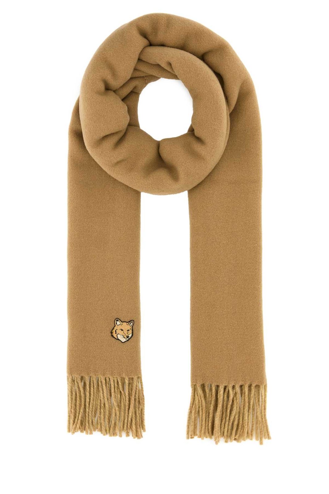小物 Maison Kitsune FOX HEAD PATCH WOOL SCARF Maison Kitsuné Bold Fox Head Patch Fringed Scarf – Cettire