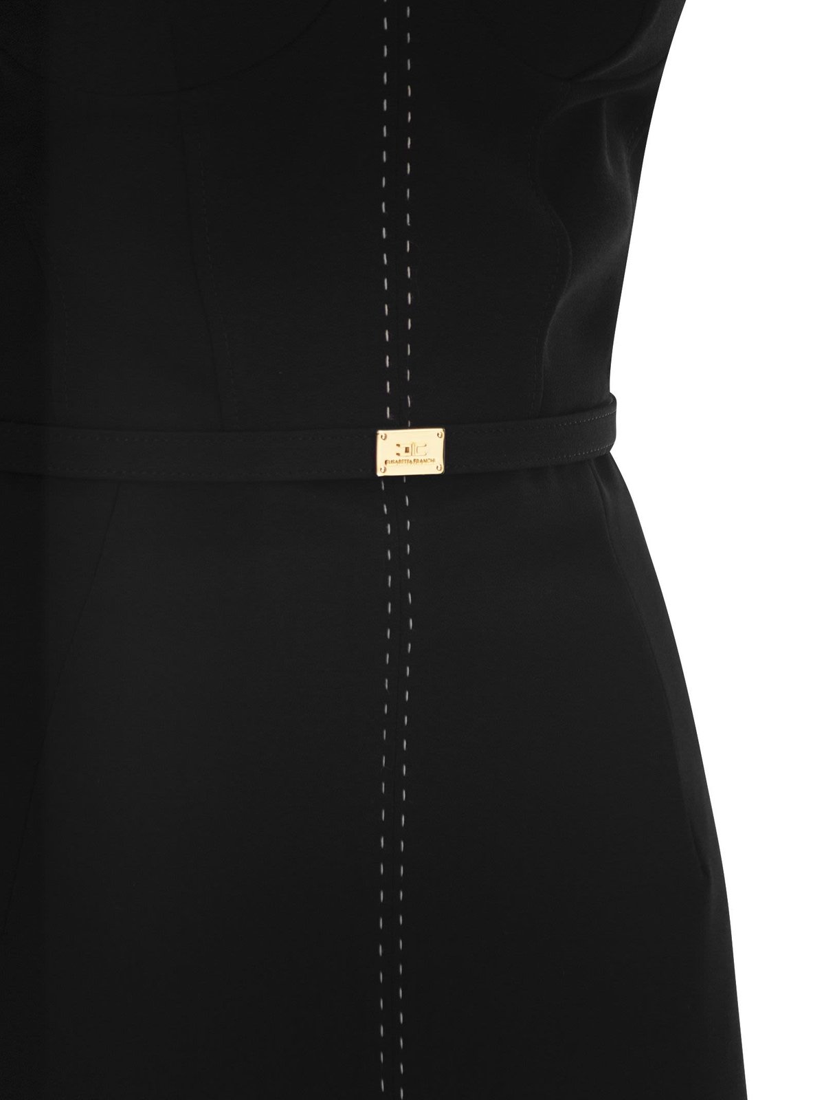 Elisabetta Franchi Contrasting Topstitching Crepe Bustier