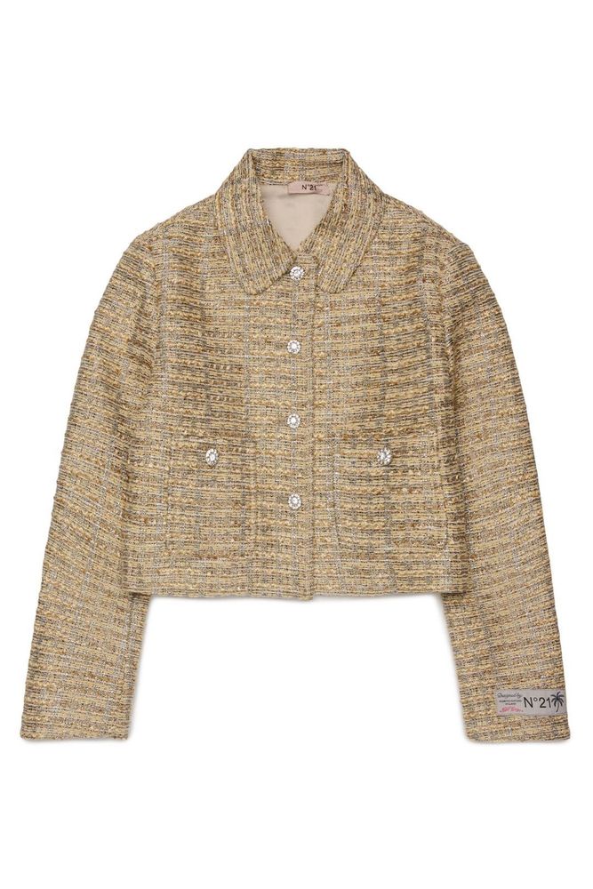 N.21 Kids 크롭 텍스처 자켓