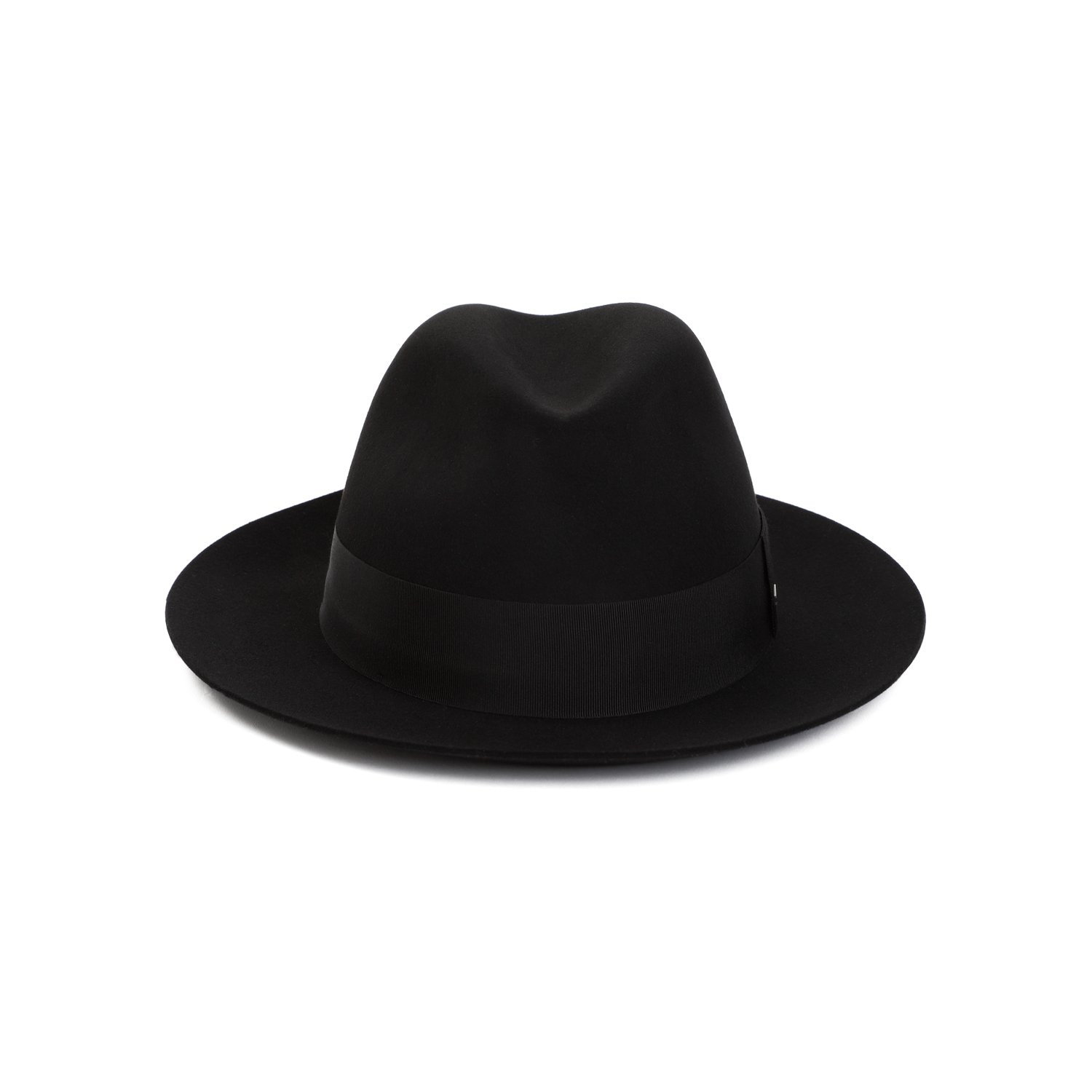 NWT Saint Laurent Logo Plaque Fedora Hat Size 57 Saint Laurent - Black Felt Fedora | Mitchell Stores main image 4