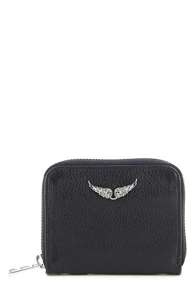 쟈딕앤볼테르 로고 플레이트 집업 미니 지갑