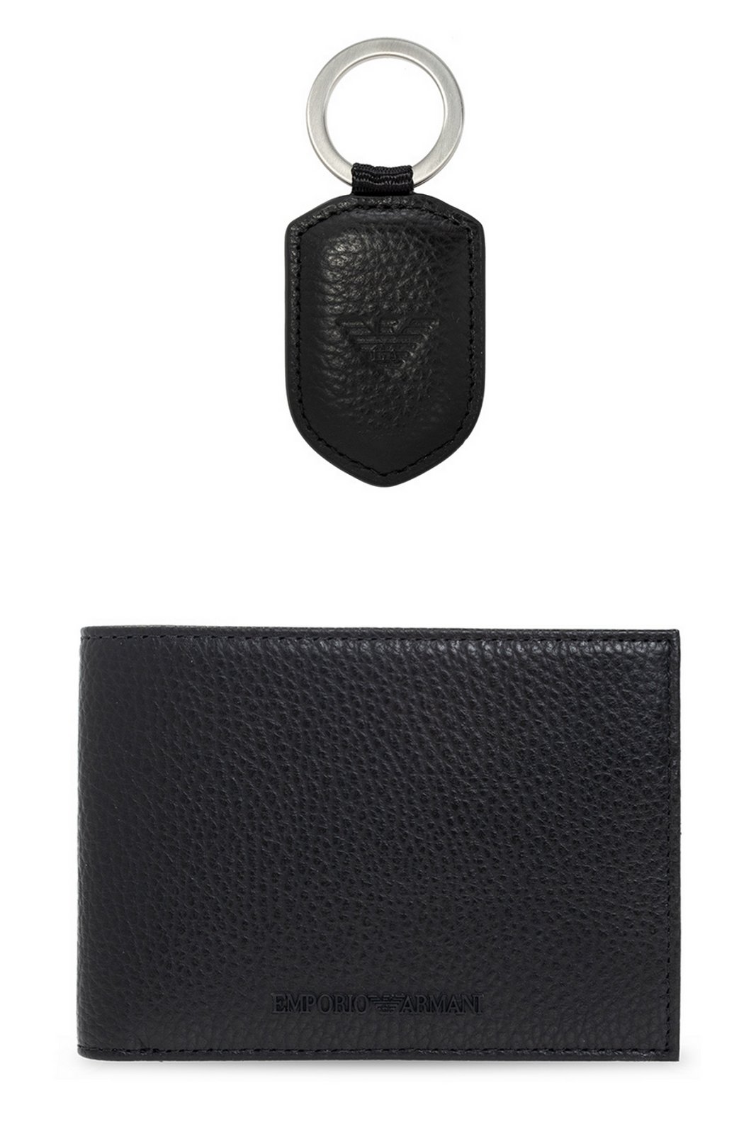 Emporio Armani Logo Lettering Bi-Fold Wallet And Keyring Set