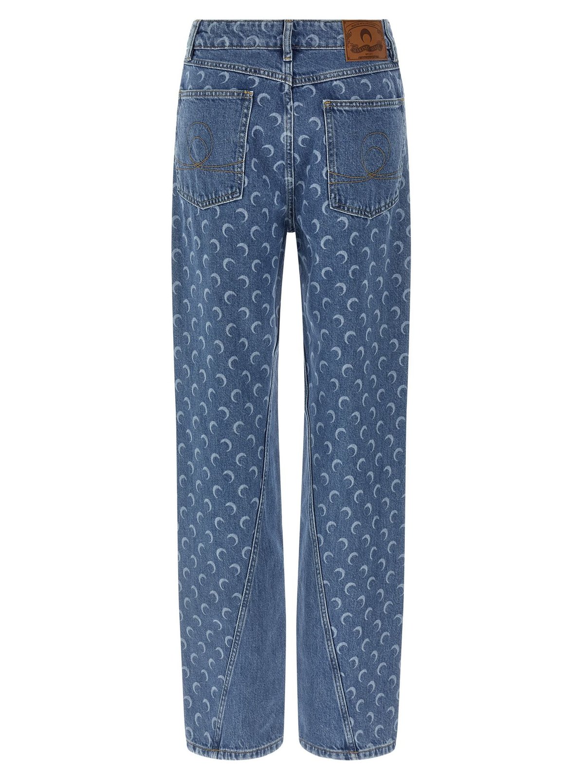 Marine Serre Allover Moon Printed Straight-Leg Jeans