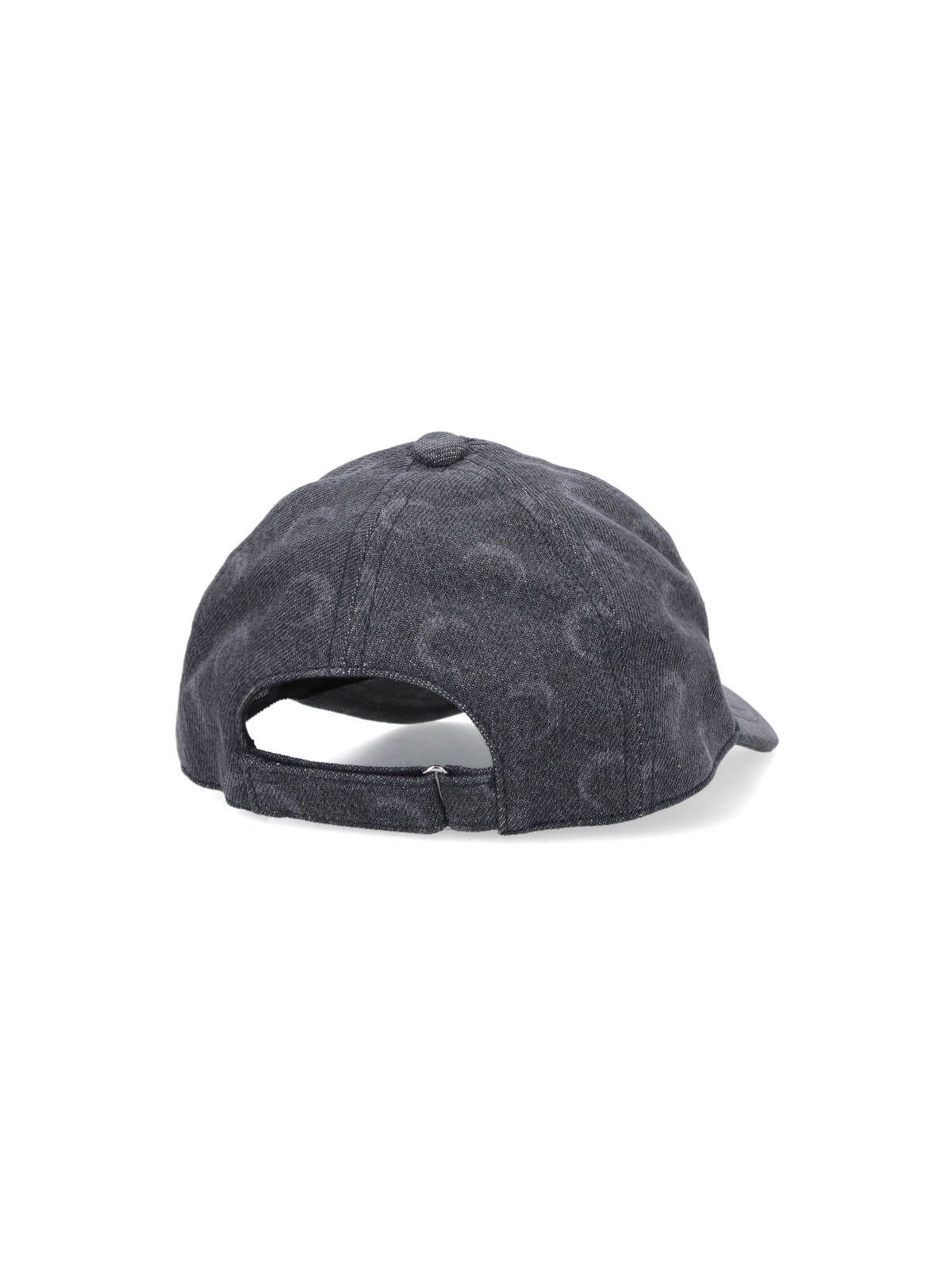 Marine Serre Moon Curved Peak Denim Baseball Cap