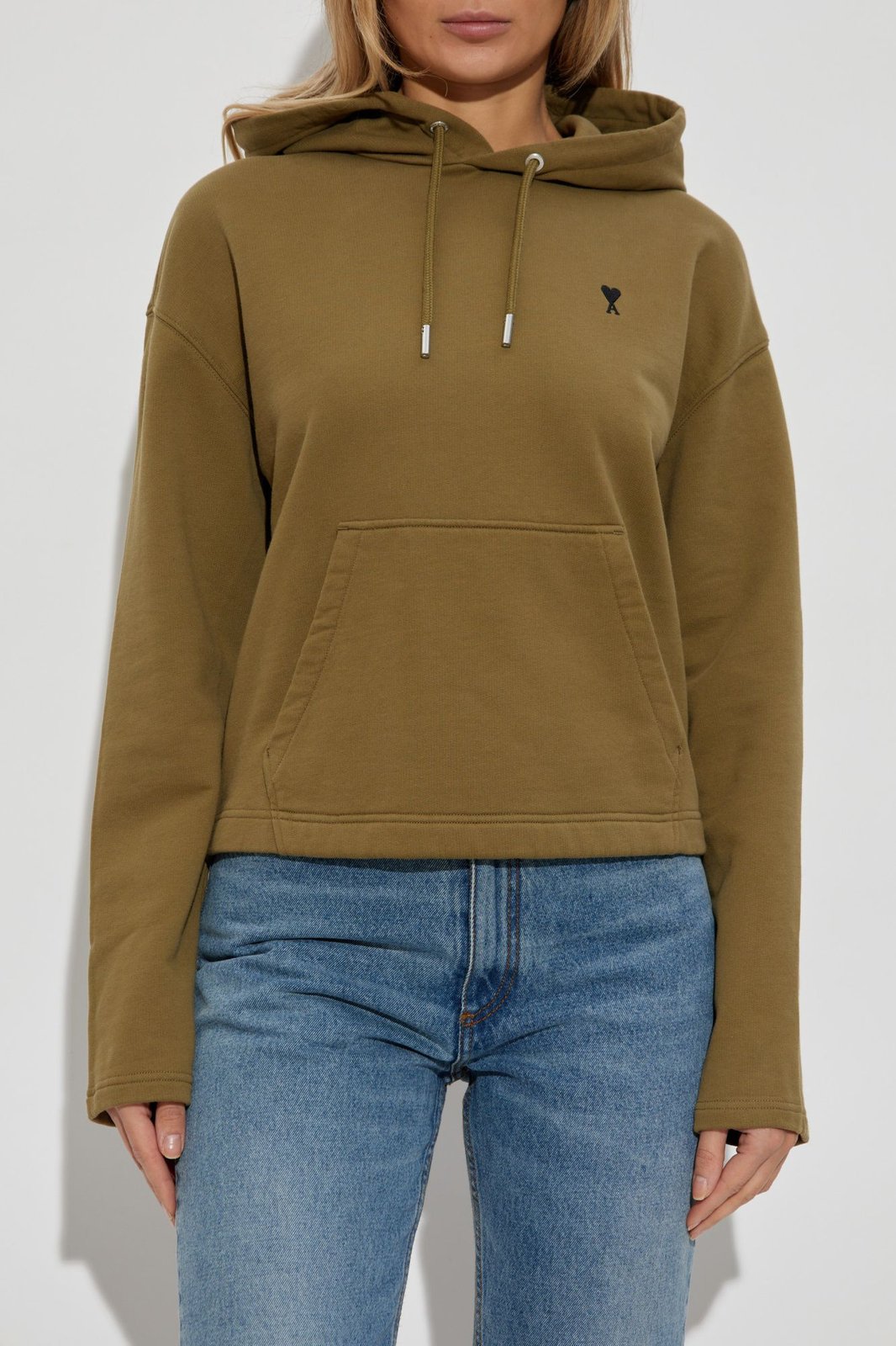 AMI Paris Ami de Coeur Logo Embroidered Hoodie