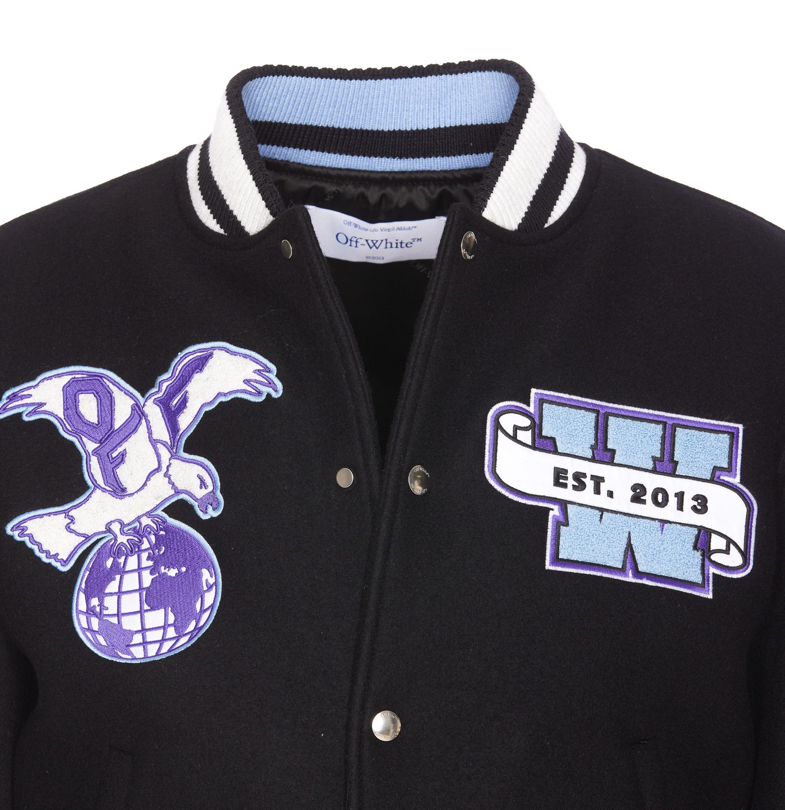 Off-White Logo Embroidered Button-Up Jacket